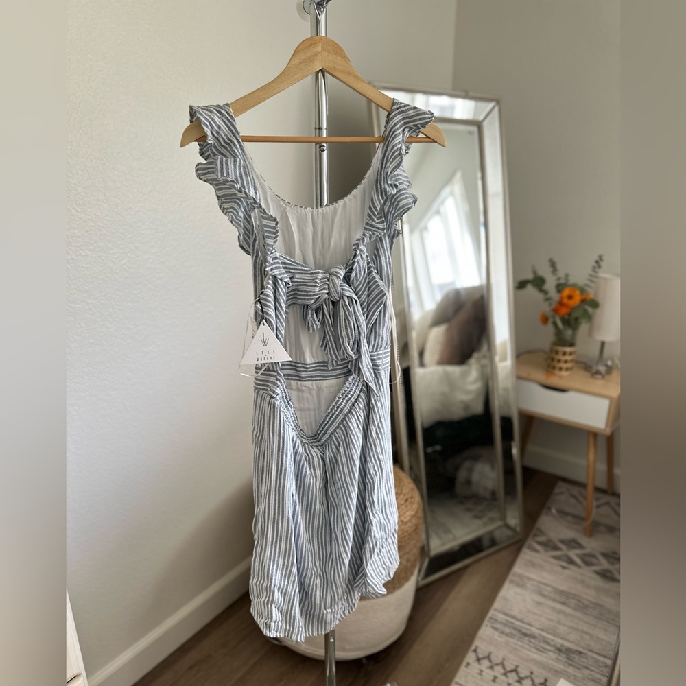 Anthropologie Lost & wander Blue and white striped dress NWT